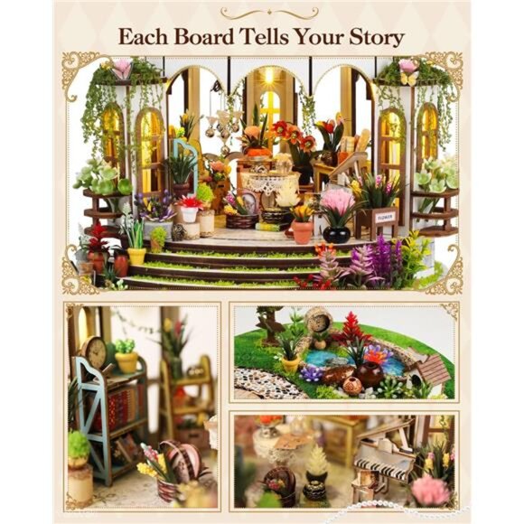 DIY Miniature Book Nook Kit Wooden Dollhouse with LED Light Bookshelf Decor Gift - Picture 4 of 7